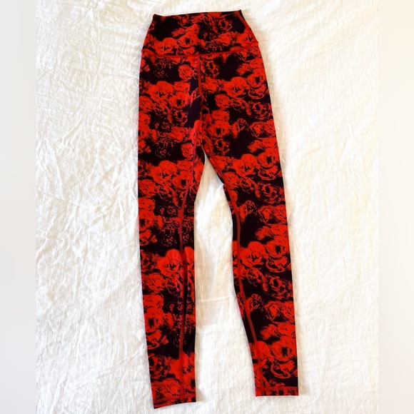 Alo Yoga XS roses high waisted leggings cherry red - Picture 3 of 11